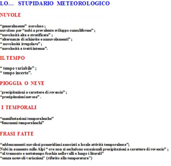 Fig. 1- La copia originale dello "stupidario meteorologico"