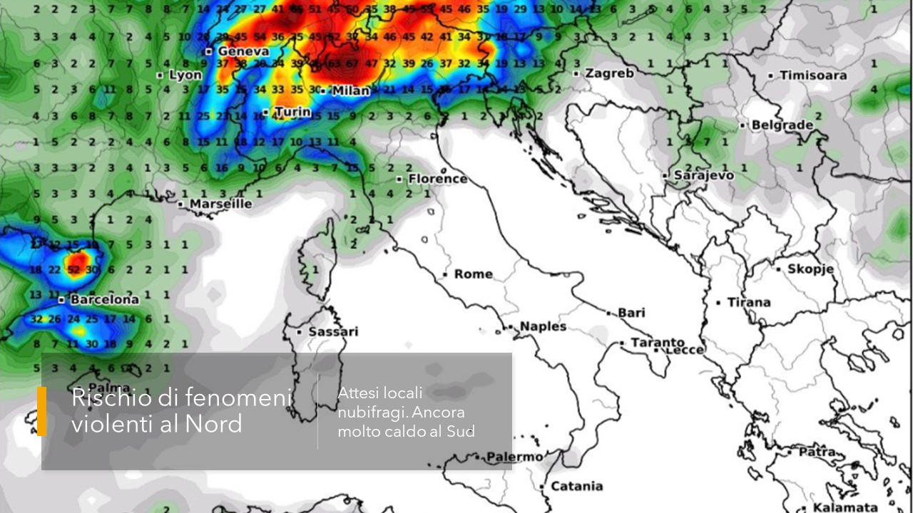 METEO domenica 1 agosto: temporali violenti al nord ...